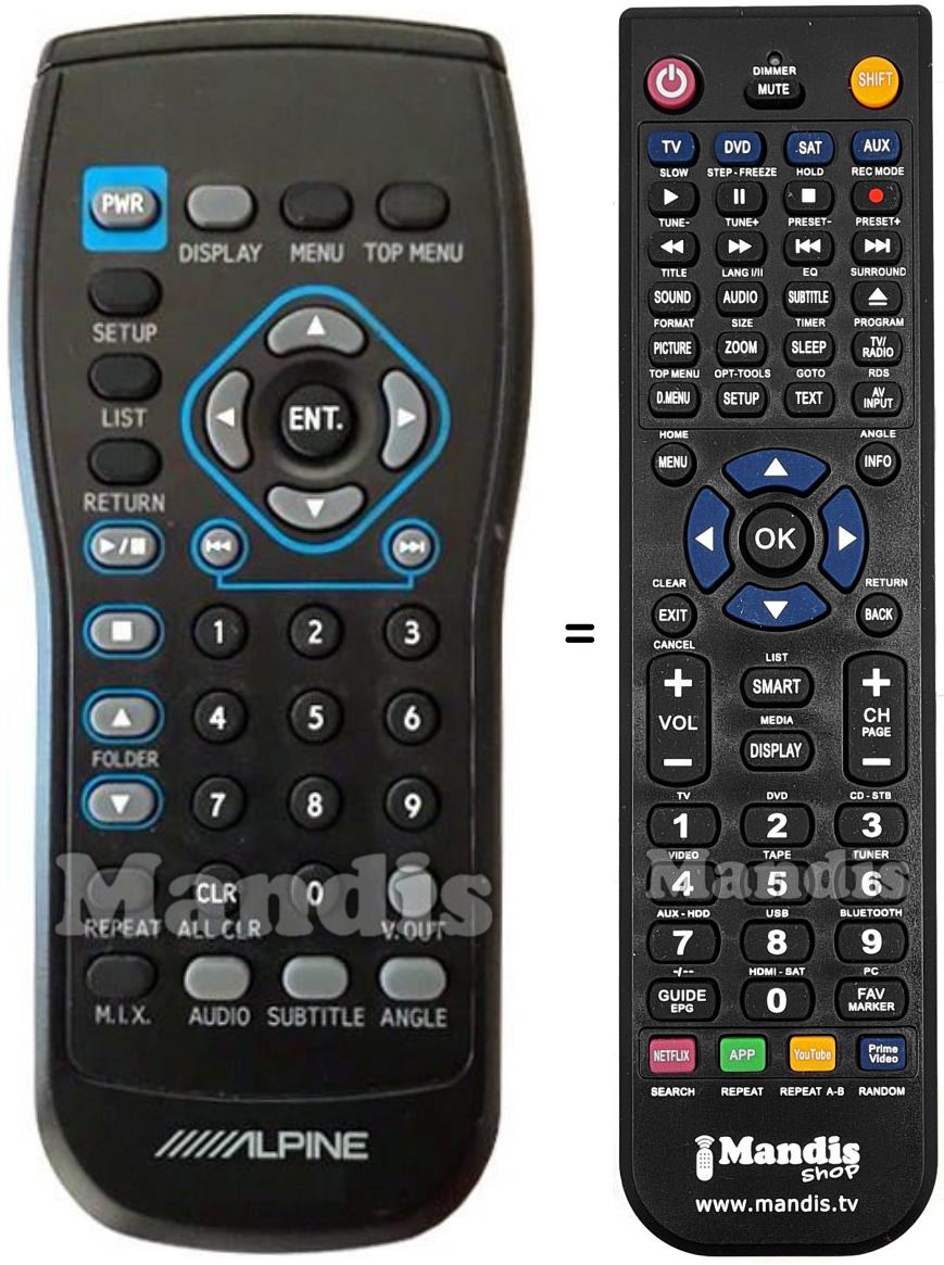 Replacement remote control ALPINE RUE-4211