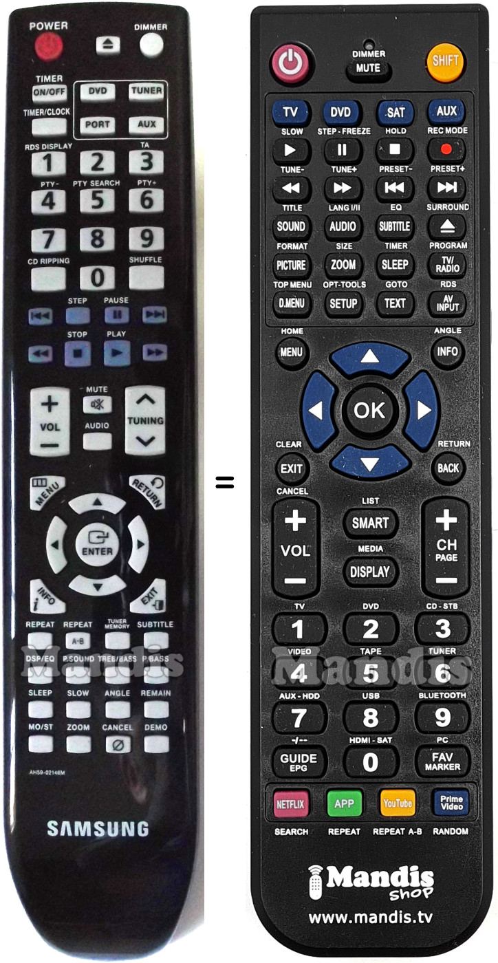 Replacement remote control Samsung AH5902146M