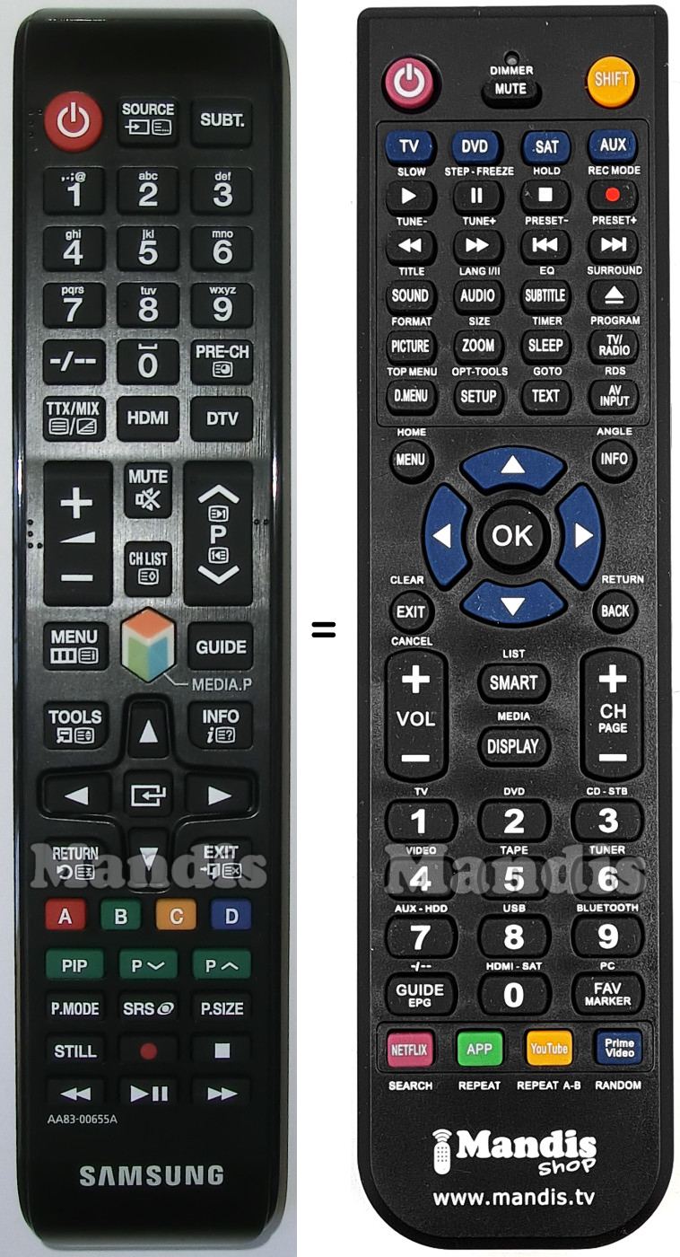 Replacement remote control Samsung AA83-00655A