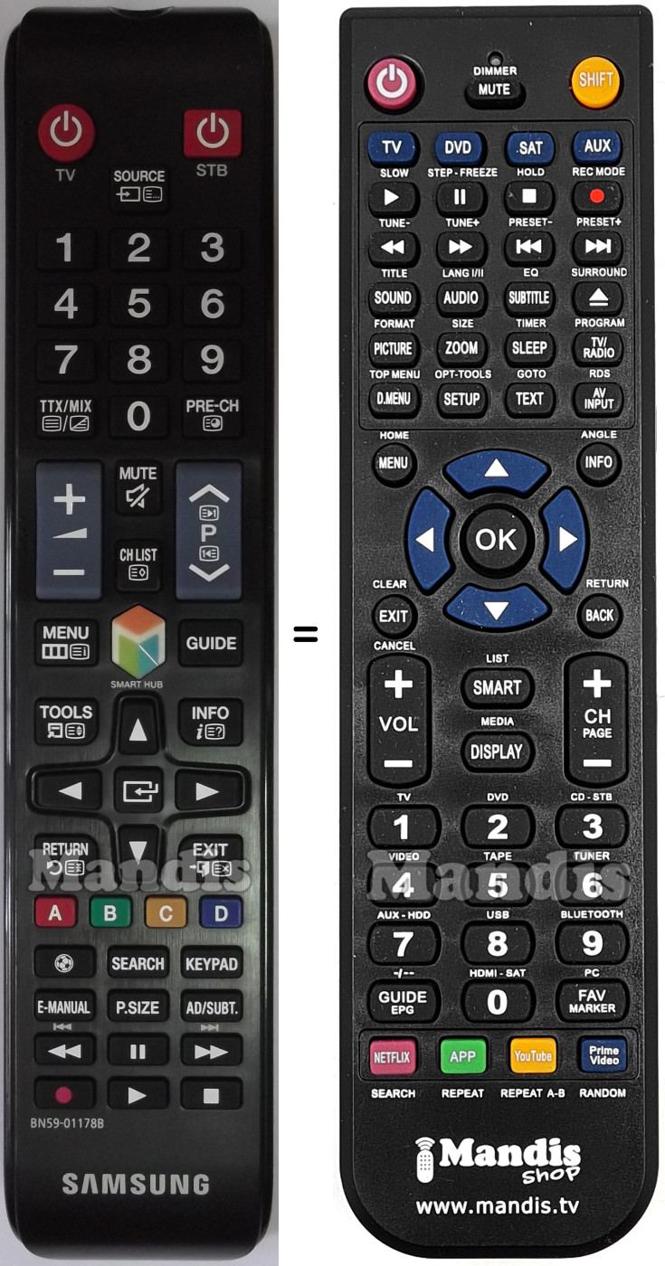 Replacement remote control Samsung BN59-01178B