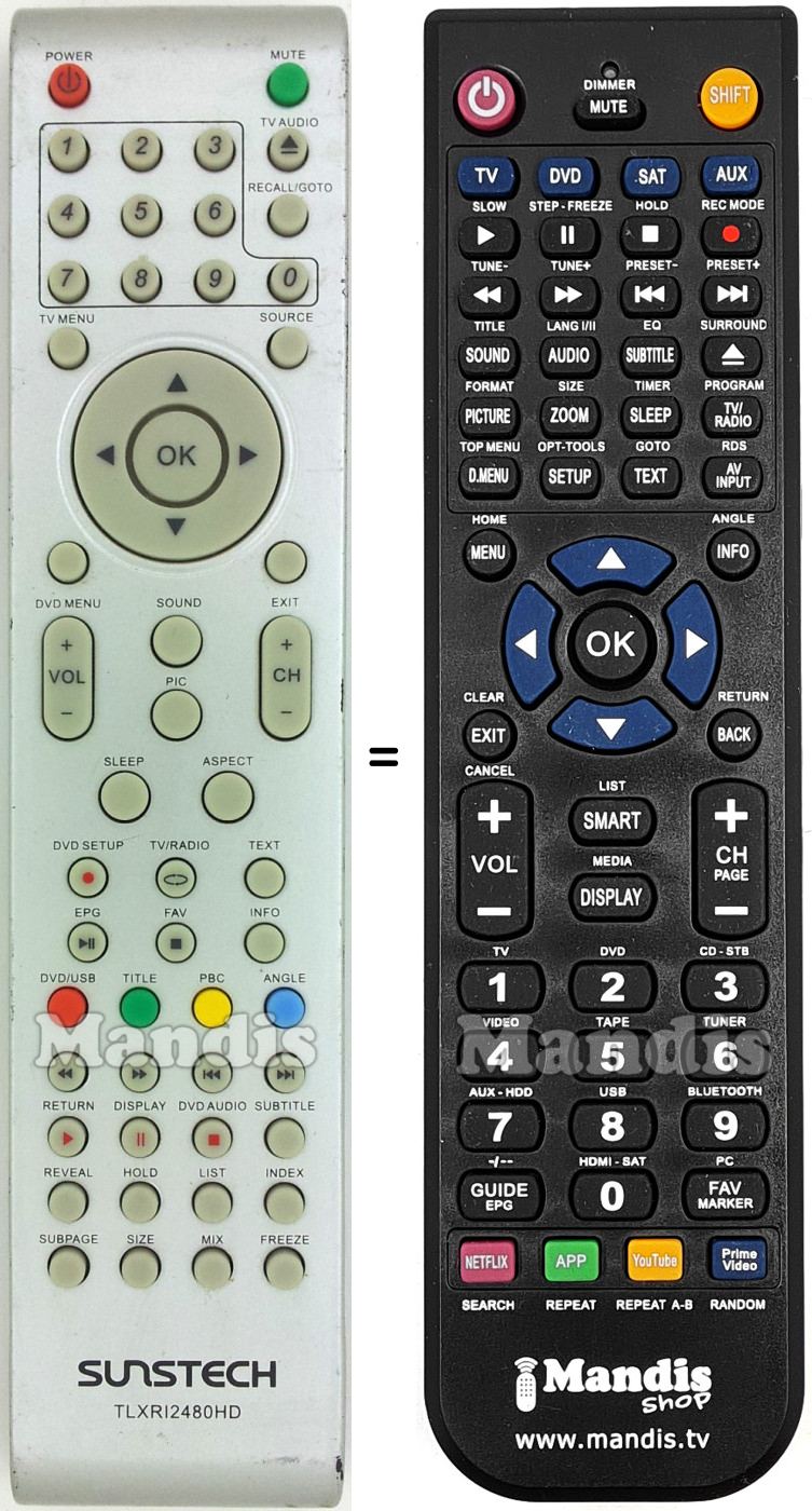 Replacement remote control SEELTECH TLXRI2480HD