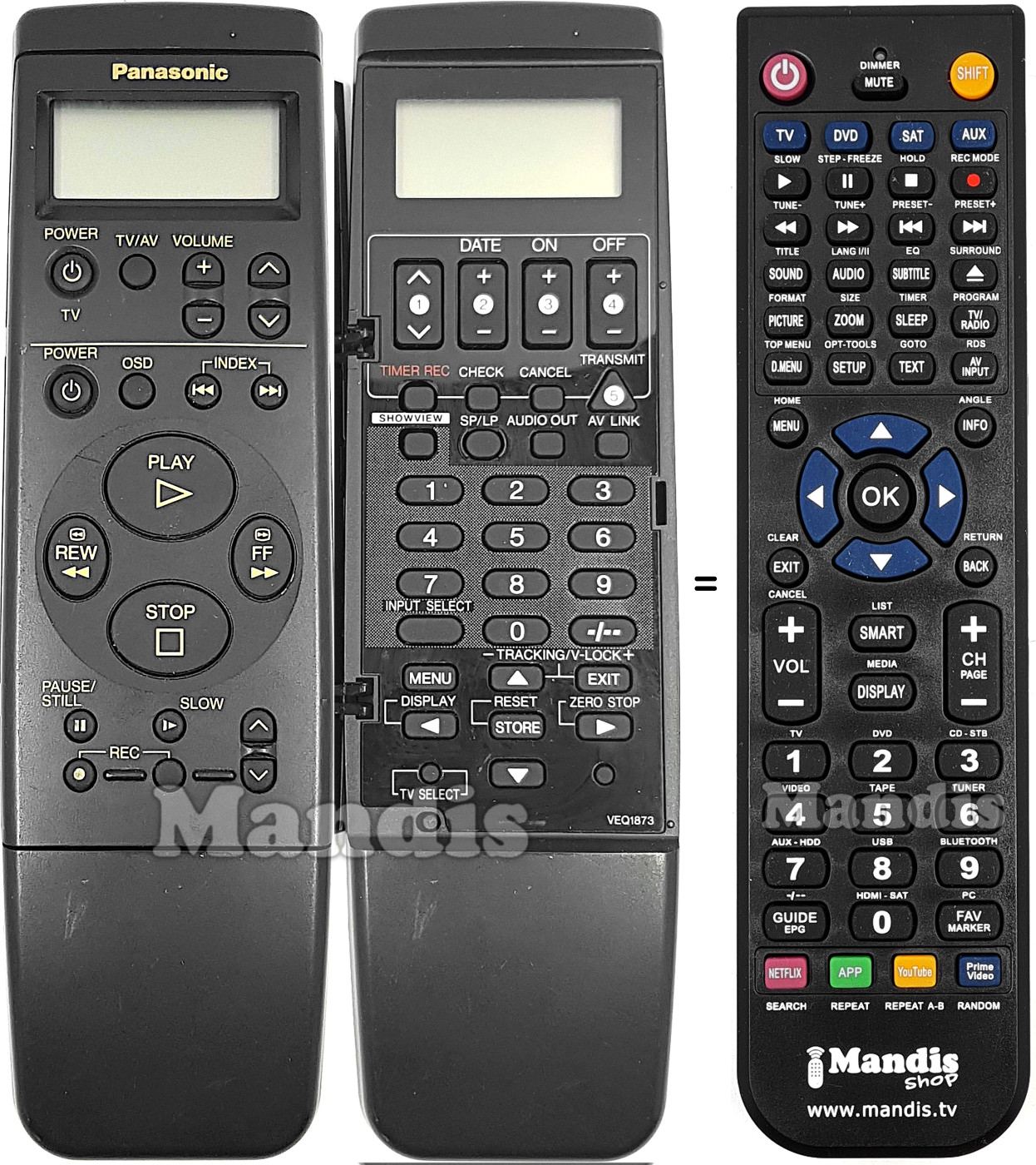 Replacement remote control Panasonic VEQ1873