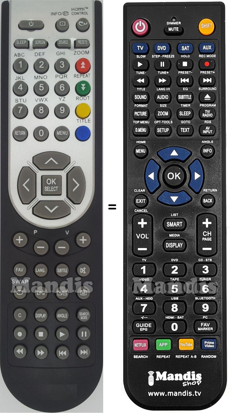 Replacement remote control RC1900