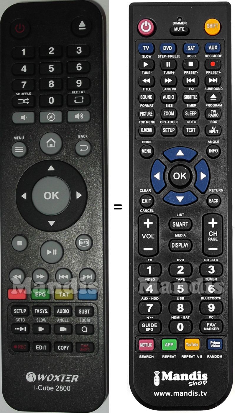 Replacement remote control Giga Tv IcubeX800