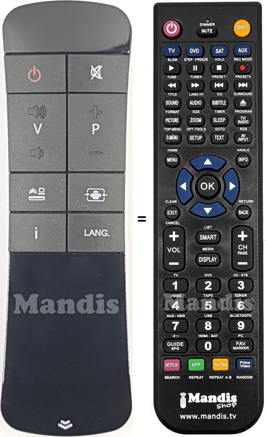 Replacement remote control Finlux RC1000