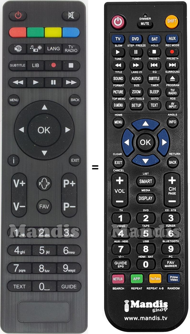 Replacement remote control Digihome RC4500