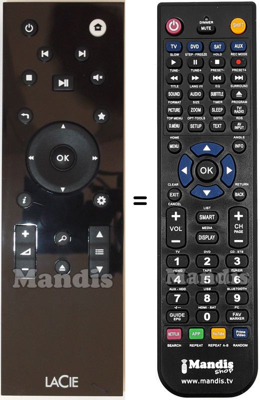 Gleichwertige Fernbedienung LaCie LA CINEMA PLAY HD