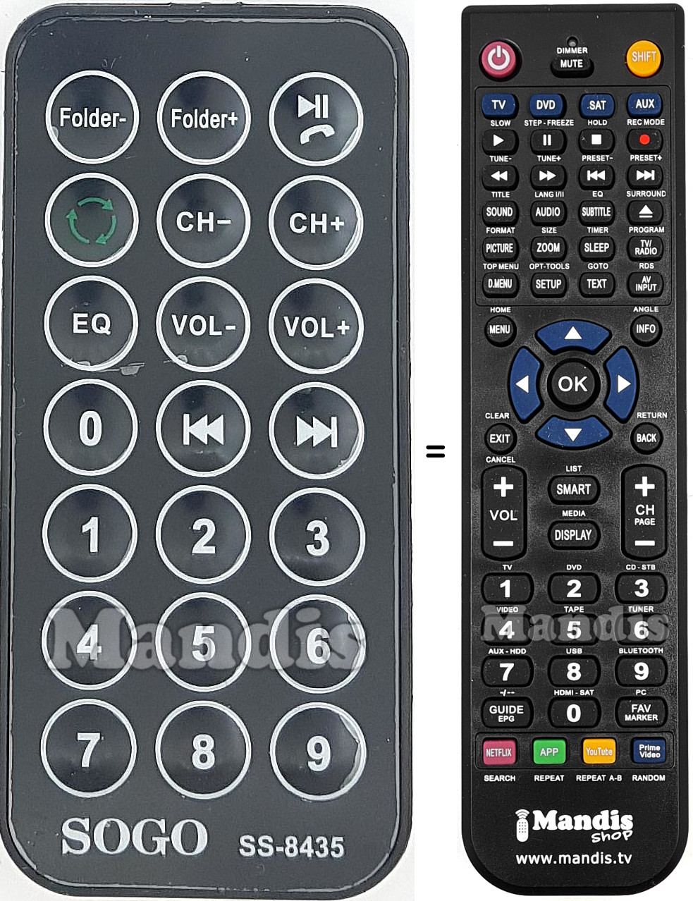 Replacement remote control SS-8435