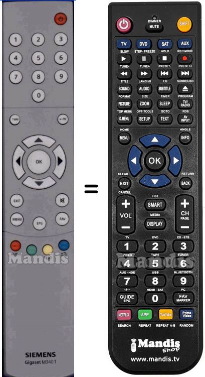Replacement remote control Siemens GIGASET-M340T