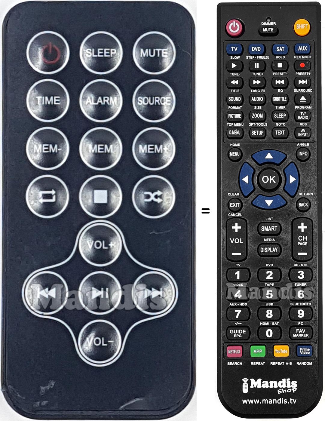 Replacement remote control Bigben Interactive TW12CD