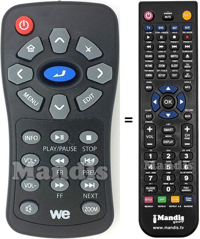 Replacement remote control Travel HD