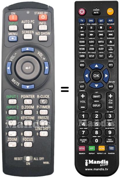 Replacement remote control MXBL