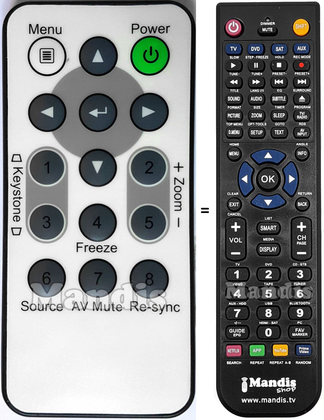 Replacement remote control Optoma ES515