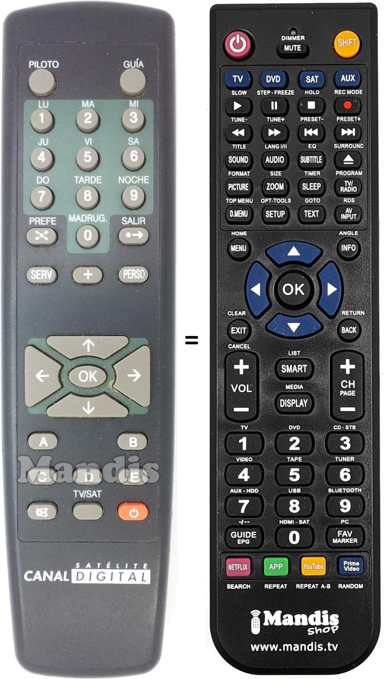 Replacement remote control Canal001
