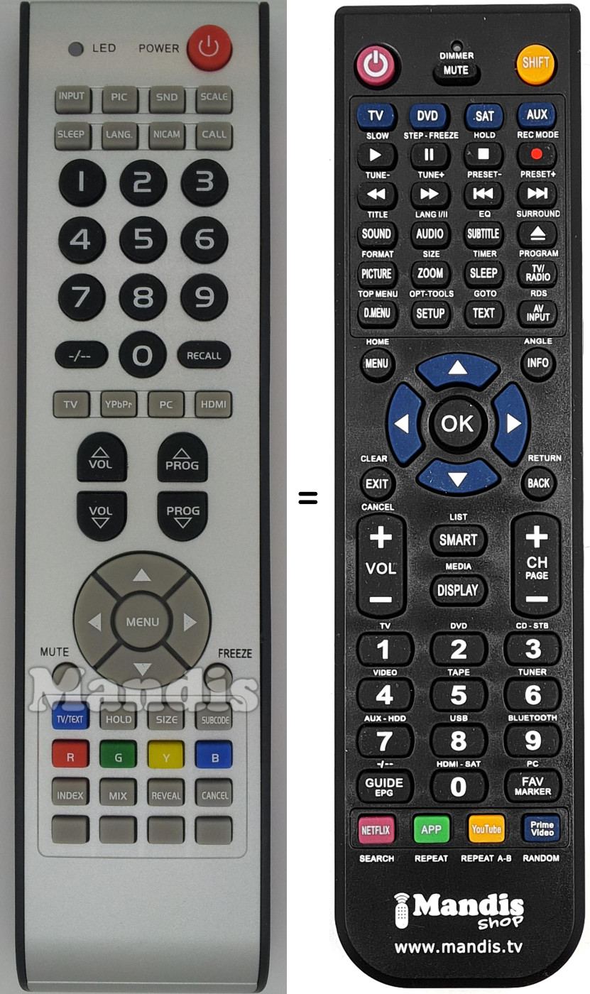 Gleichwertige Fernbedienung LCD4230