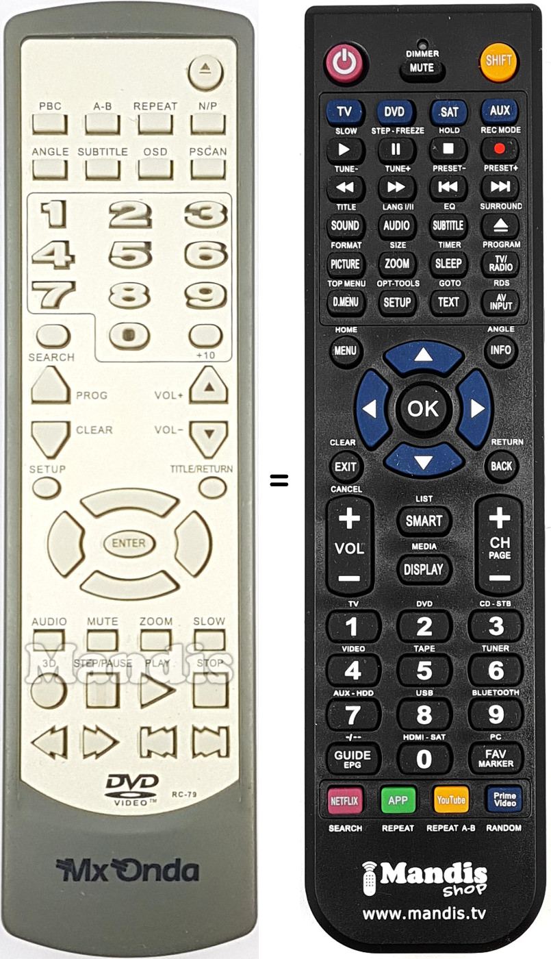 Replacement remote control RC-79