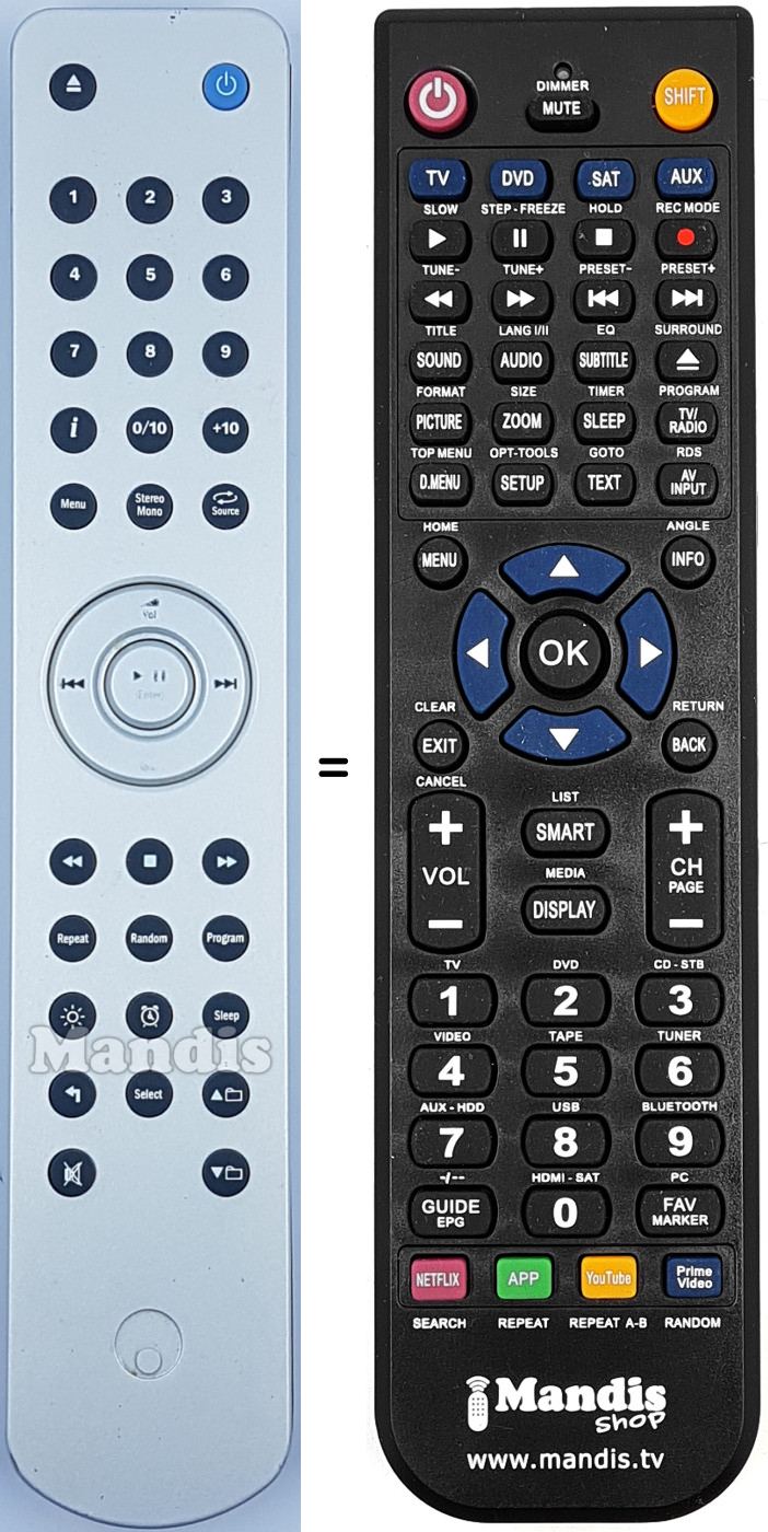 Replacement remote control RC-OneDX1