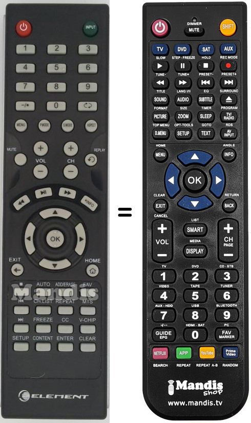 Replacement remote control REMCON1465