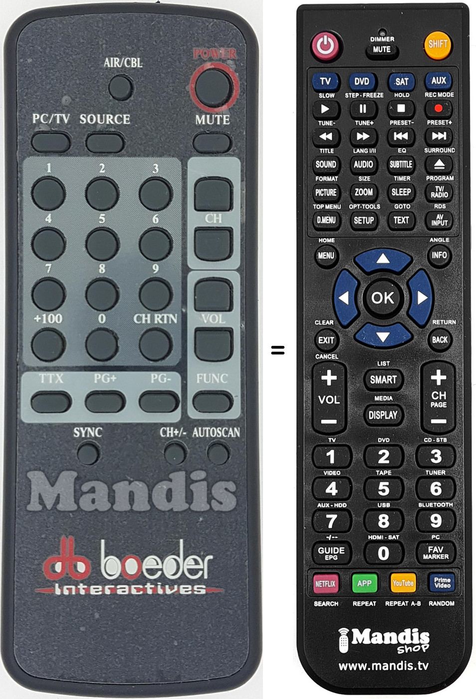 Replacement remote control REMCON1642