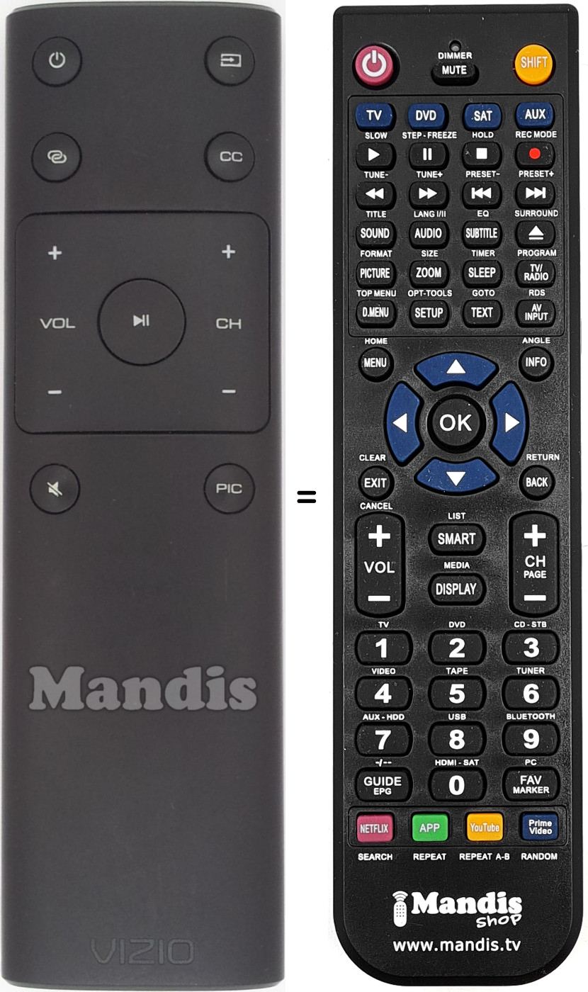 Gleichwertige Fernbedienung XRT133