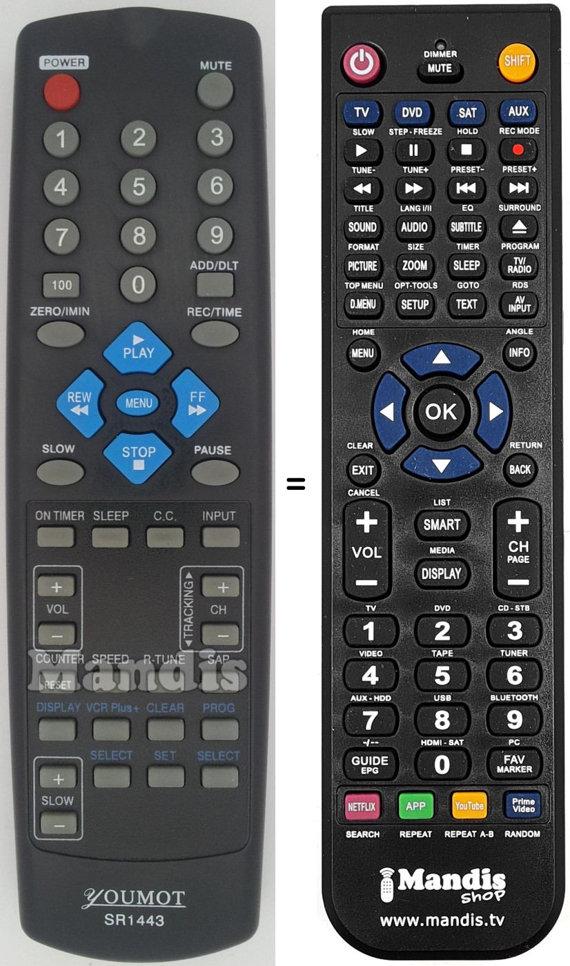 Replacement remote control SR1443
