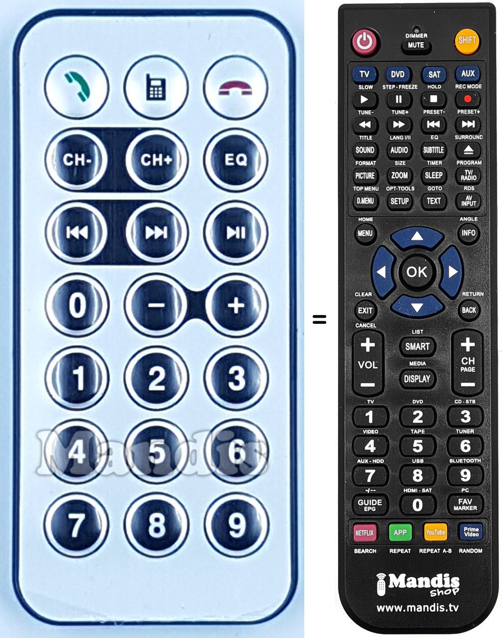 Replacement remote control REMCON2158