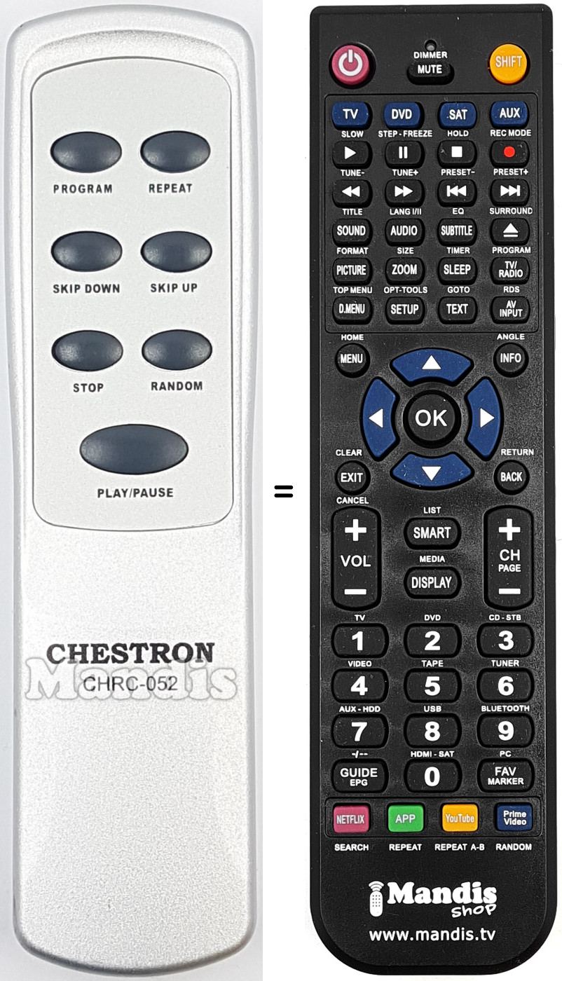 Replacement remote control CHRH-052