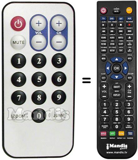 Replacement remote control YAKUMO REMCON1321