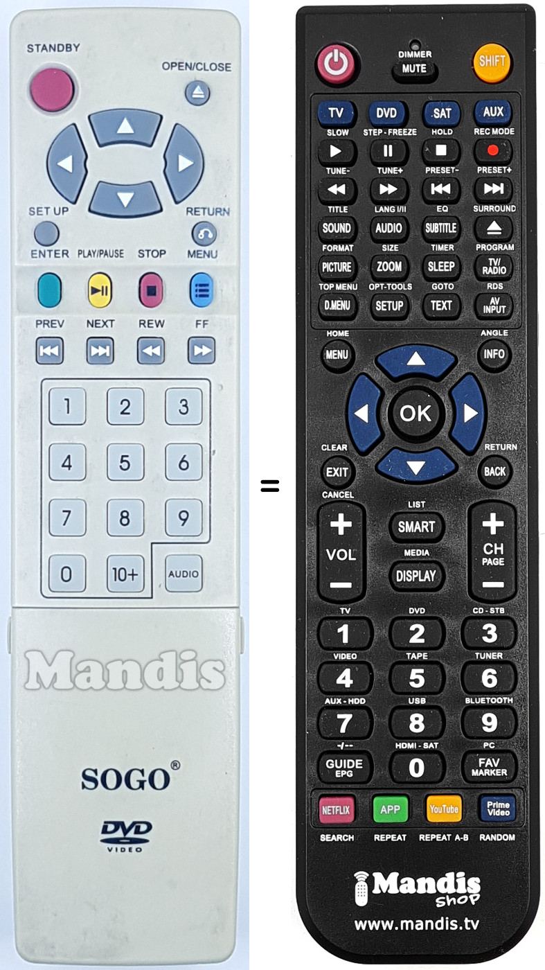 Replacement remote control HOF3I79D2