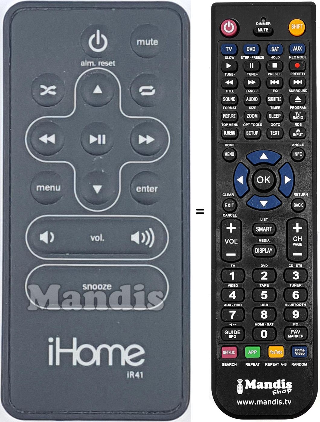 Replacement remote control IR41