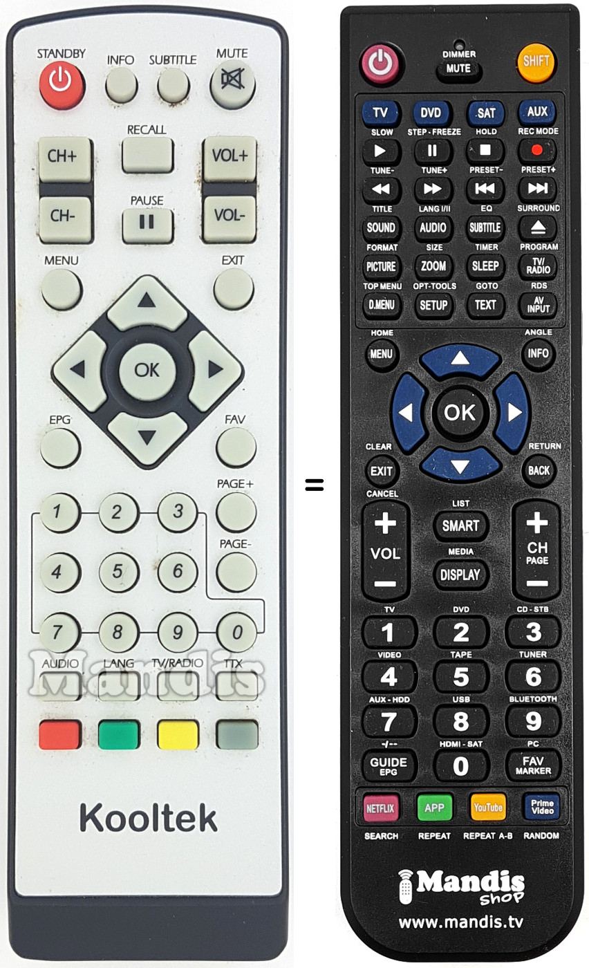 Replacement remote control Kooltek002