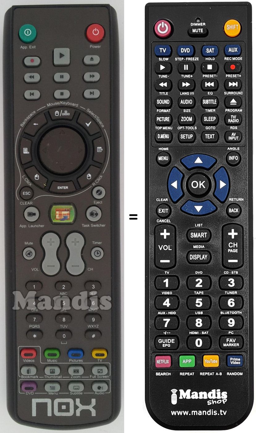 Gleichwertige Fernbedienung REMCON1454
