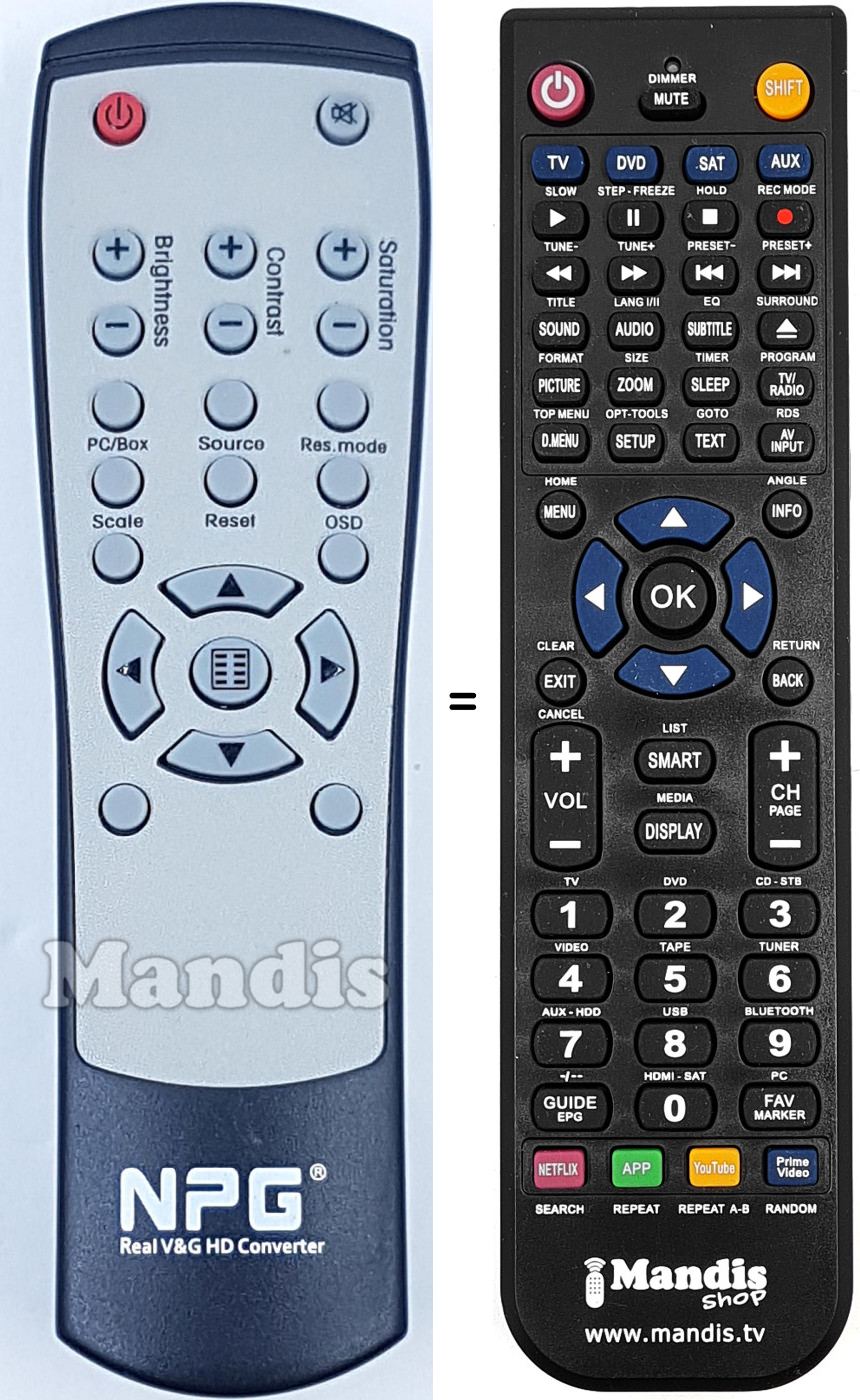 Replacement remote control NPG017