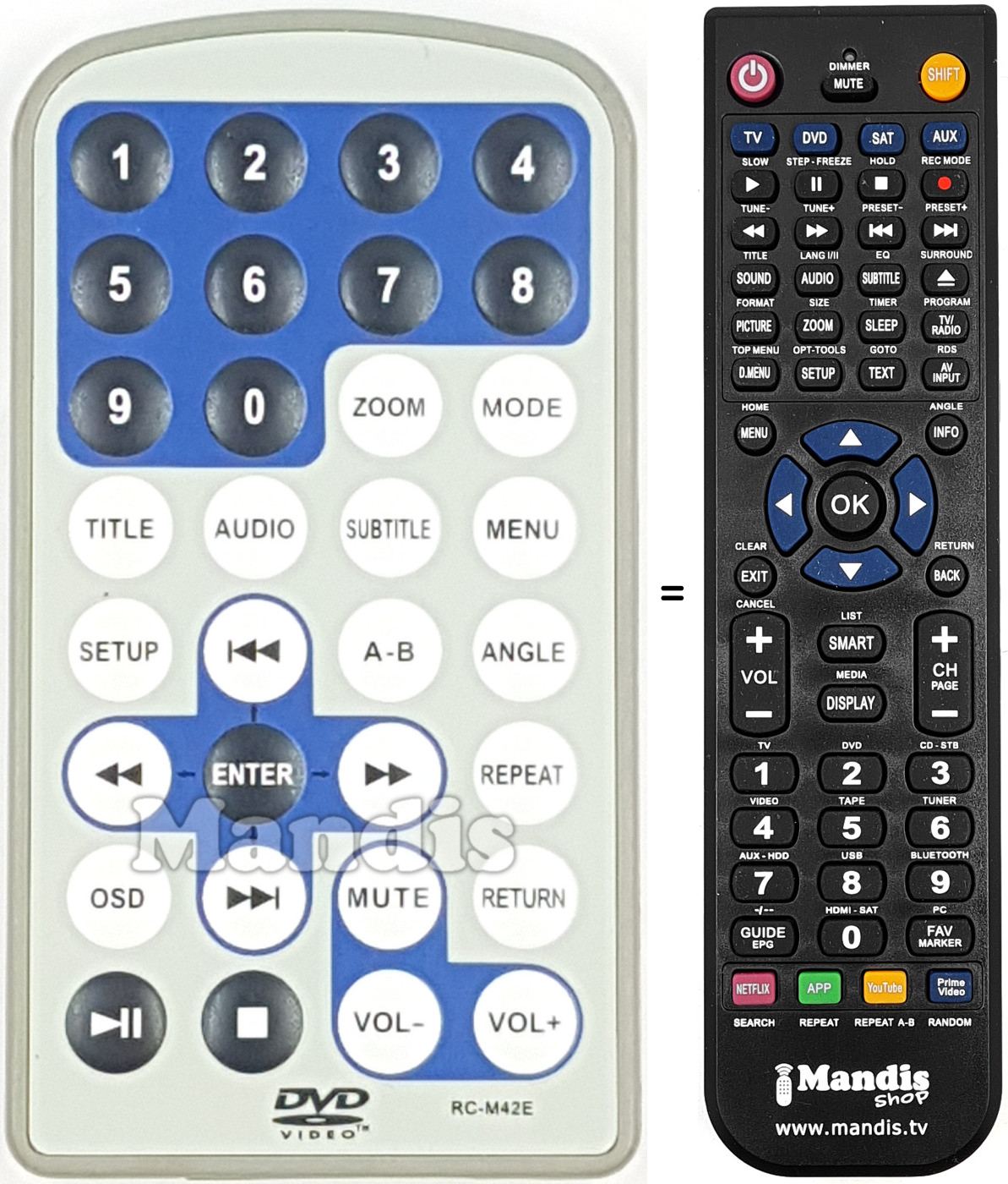 Replacement remote control RC-M42E