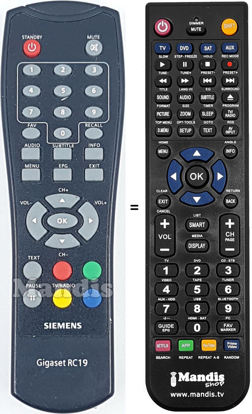 Replacement remote control M0095457