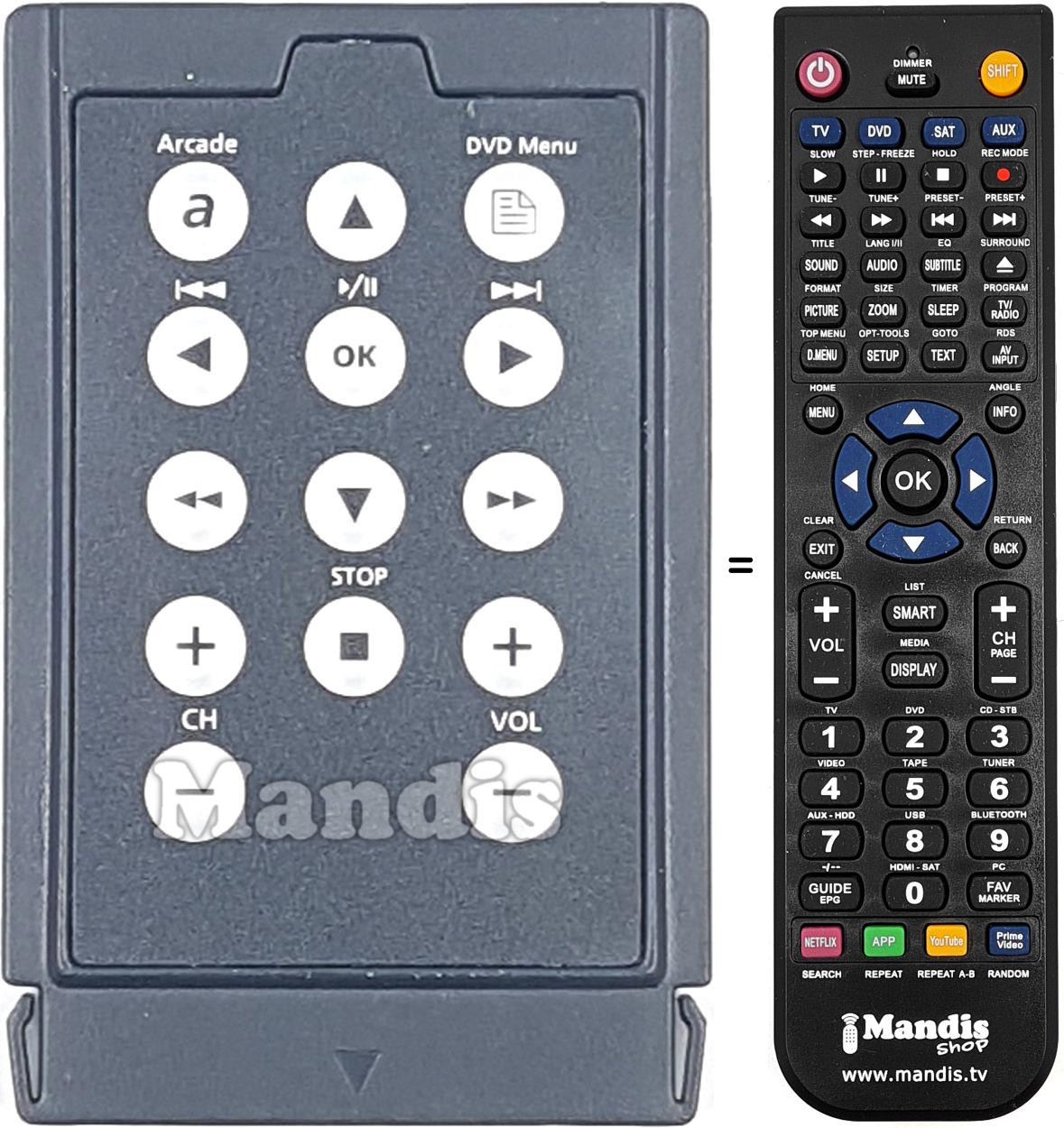 Gleichwertige Fernbedienung REMCON1830