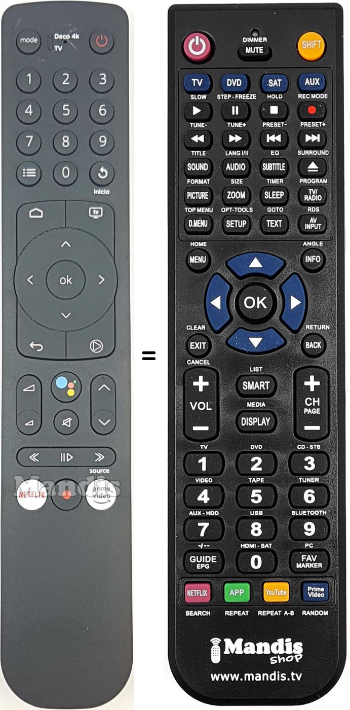 Replacement remote control REMCON2059