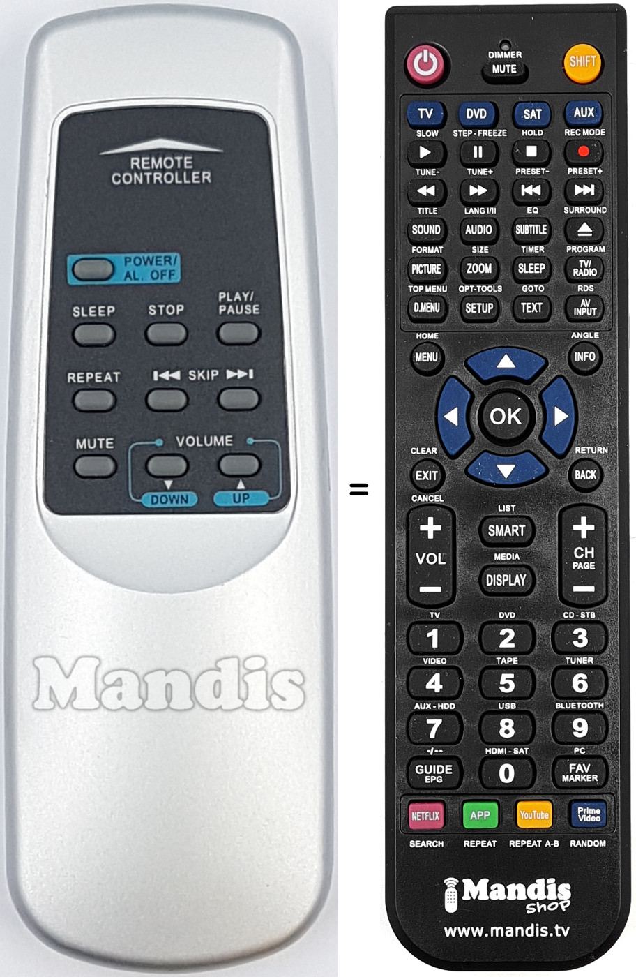 Replacement remote control REMCON2133