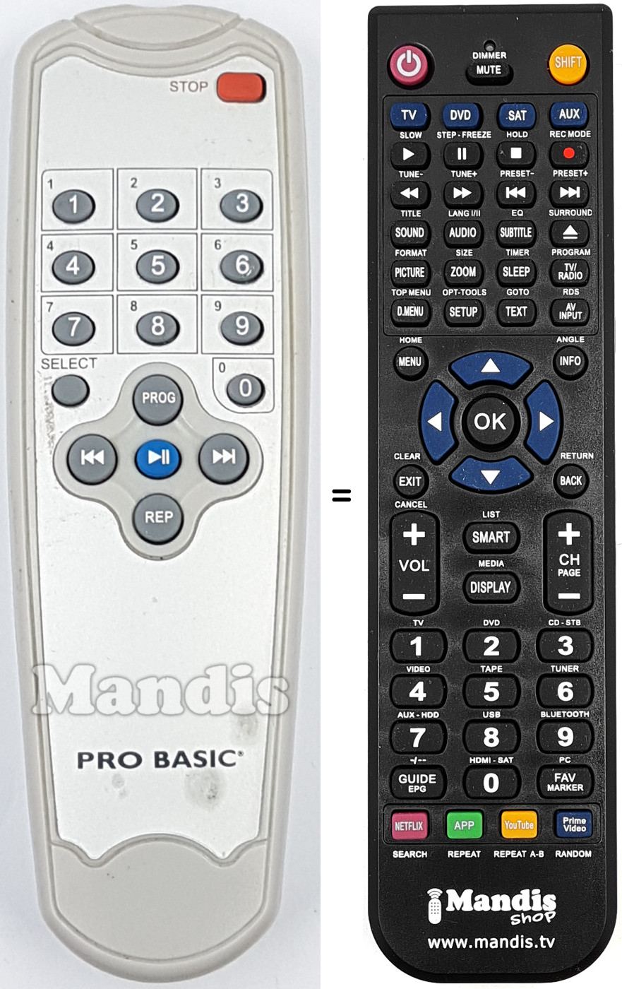 Replacement remote control REMCON2153