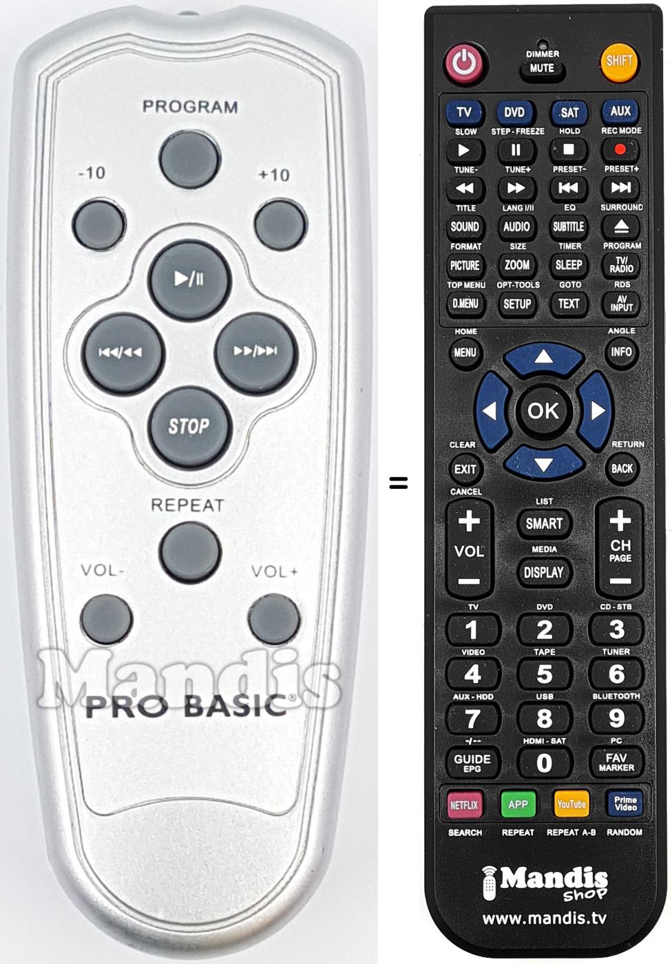 Replacement remote control REMCON2189