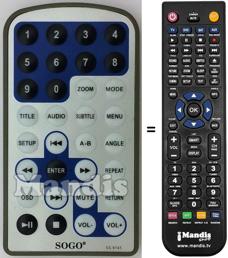 Replacement remote control SS-9745