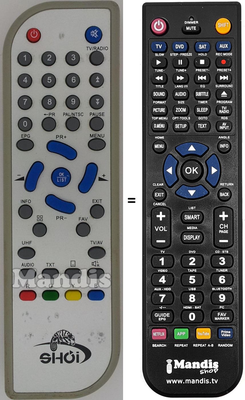 Replacement remote control Shoi Shoi002