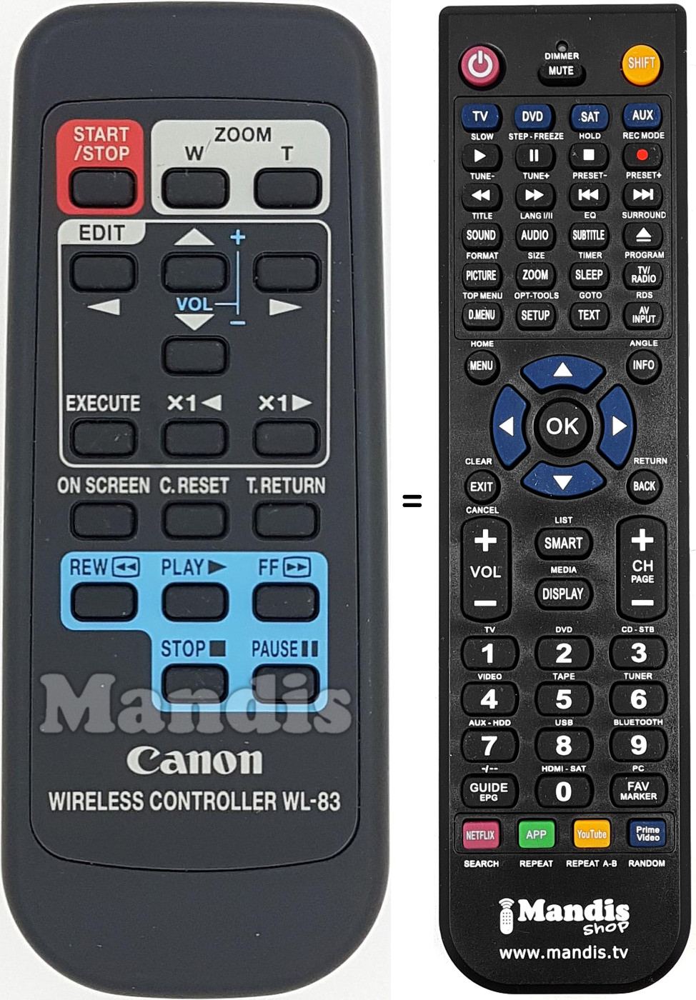 Replacement remote control WL-83