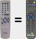 Replacement remote control for RC-ZAS02 (U0171812U)