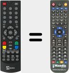 Replacement remote control for T2HEVC (TS6808)