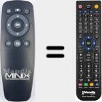 Replacement remote control for MINIX002