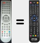 Replacement remote control for TTV1969TWINX