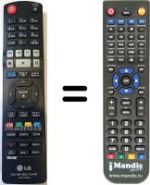 Replacement remote control LG HVS59054