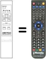 Replacement remote control Amstrad VCR 4600