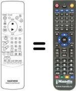 Replacement remote control Daewoo DVR 8680 SV